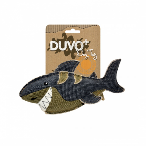 фото Мягкая игрушка для собак duvo+ веселая акула, синий, длина 21 см