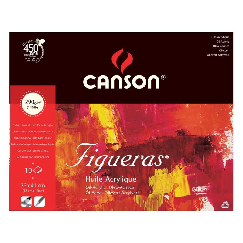 

Альбом для масла Canson Figueras, 290г/м2, 41х33см, фактура Холст, склейка 10 листов