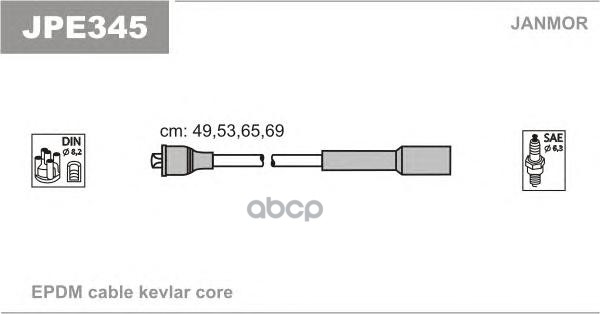 Комплект проводов зажигания JANMOR JPE345