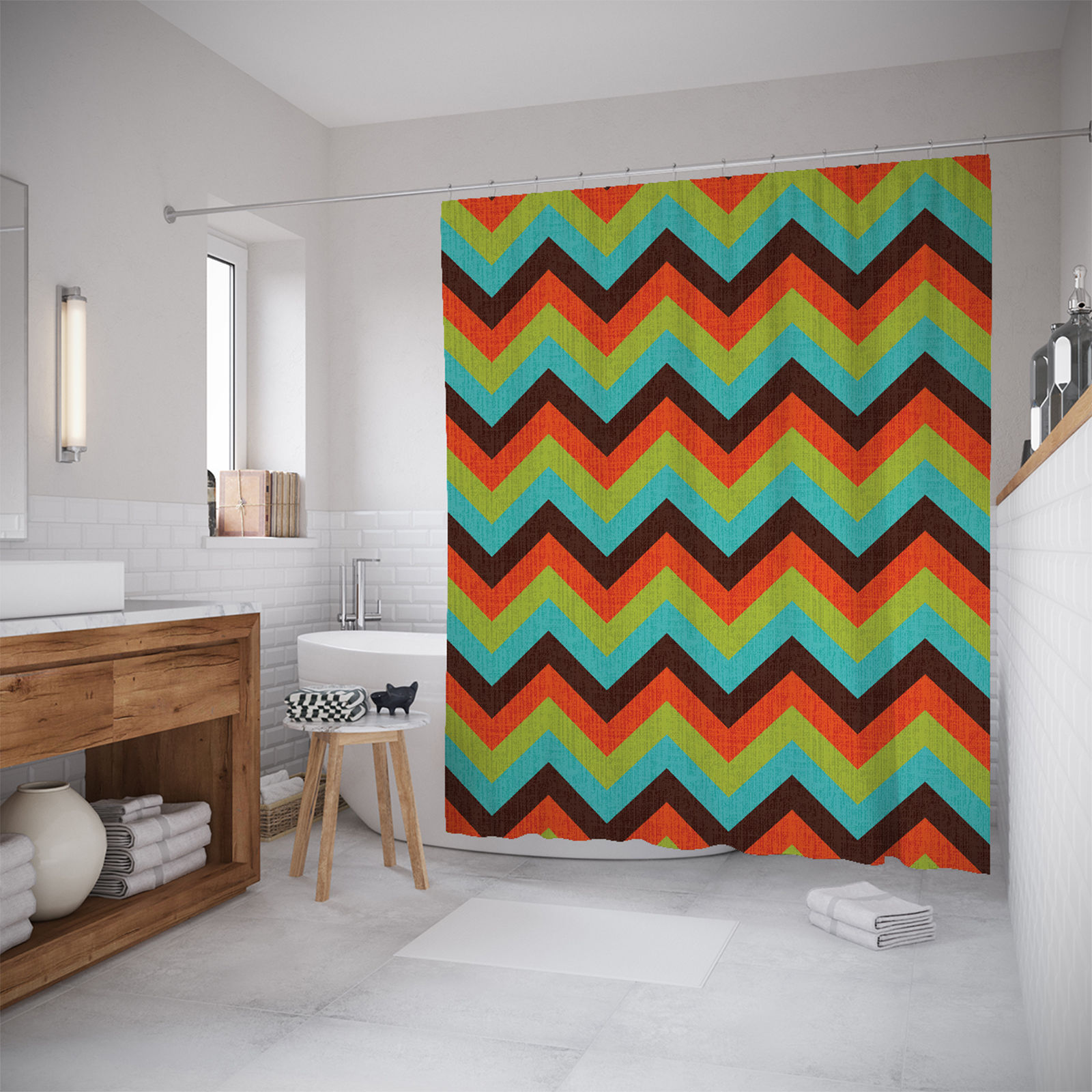 

Штора для ванной JoyArty «Классические зигзаги» 180x200, Зеленый