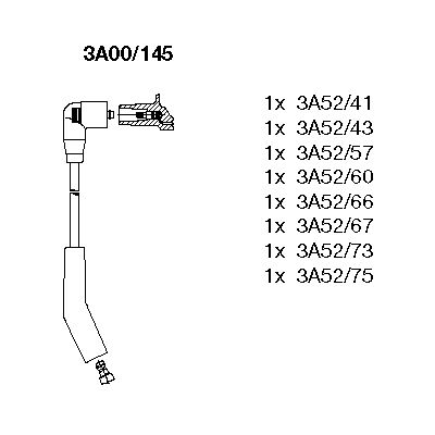 

Комплект проводов зажигания BREMI 3A00/145