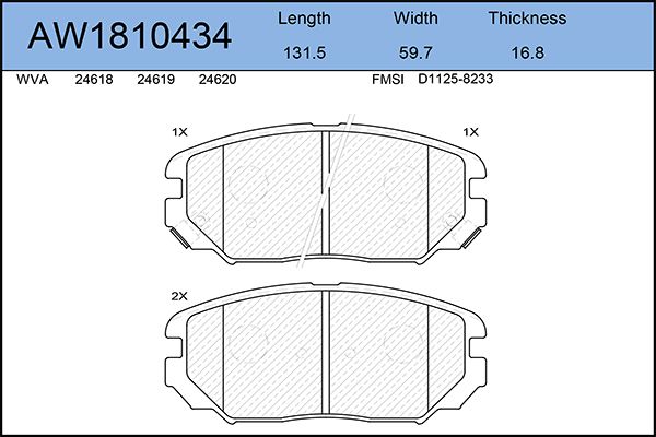 Тормозные колодки AywiParts дисковые AW1810434