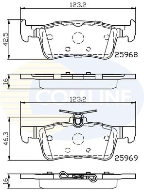 фото Комплект тормозных колодок, дисковый тормоз comline cbp02233