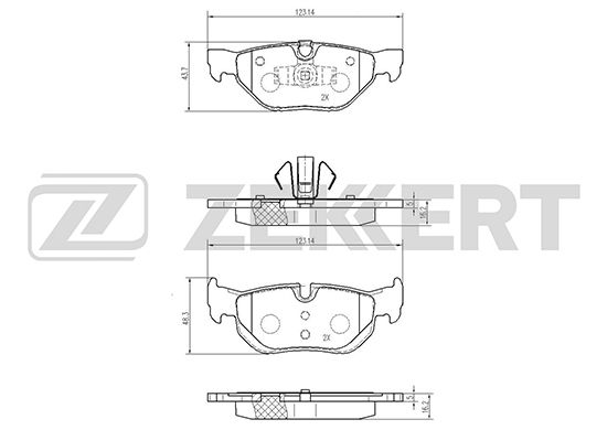 фото Комплект тормозных колодок, дисковый тормоз zekkert bs-2148