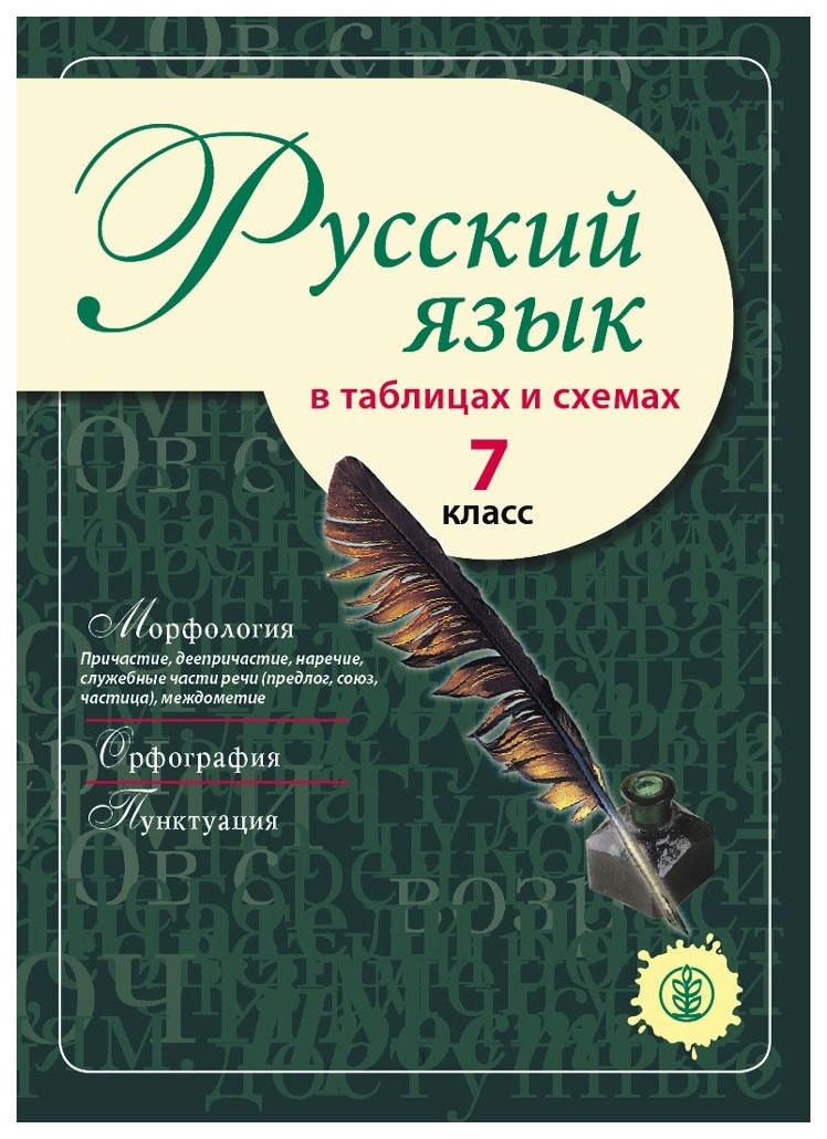 фото Русский язык в таблицах и схемах, 7 класс школьная пресса
