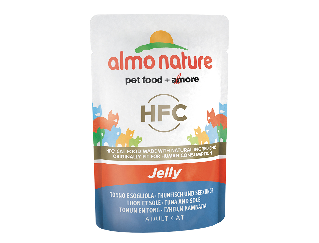 фото Влажный корм для кошек almo nature hfc jelly, тунец и камбала, 24шт по 55г