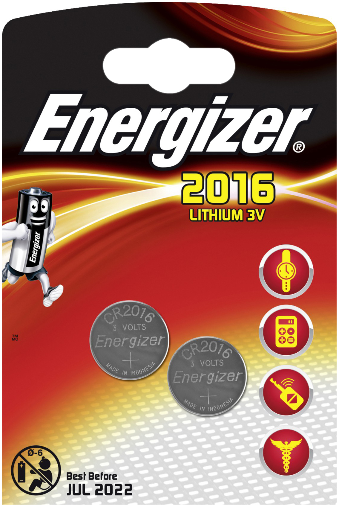 Батарейка Energizer CR2016 2 шт фонарь перчатка рабочий на правую руку 2 х cr2016 36 х 13 5 см