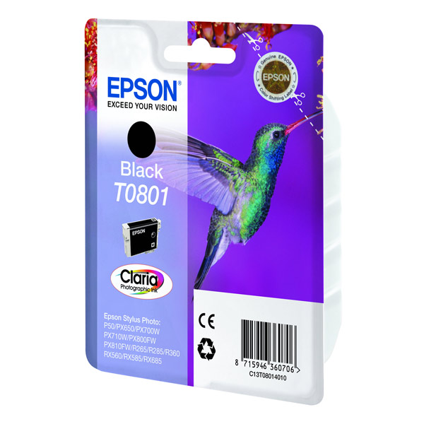 

Картридж для струйного принтера Epson Т0801 (C13T08014010), черный, оригинал, Т0801 (C13T08014010)