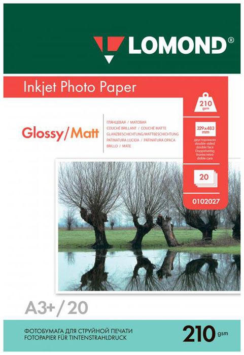 Фотобумага для принтера Lomond 0102027 A3+ 210г/кв.м Glossy/Matte Photo Paper 20л