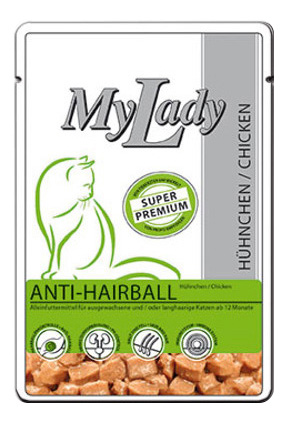 фото Влажный корм для кошек dr. alder's my lady anti-hairball, с мясом курицы, 24шт по 85г