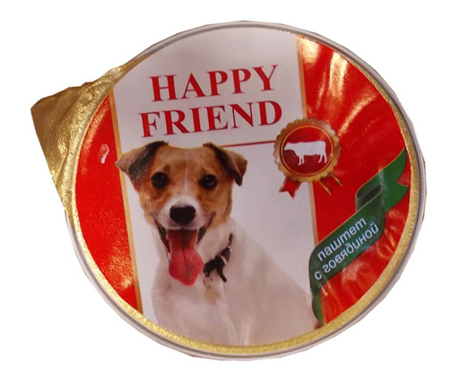 Консервы для собак HAPPY FRIEND, говядина, 125г