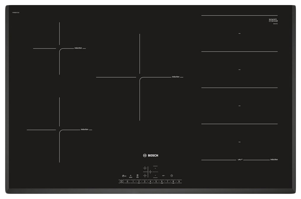 фото Встраиваемая варочная панель индукционная bosch pxv851fc1e black