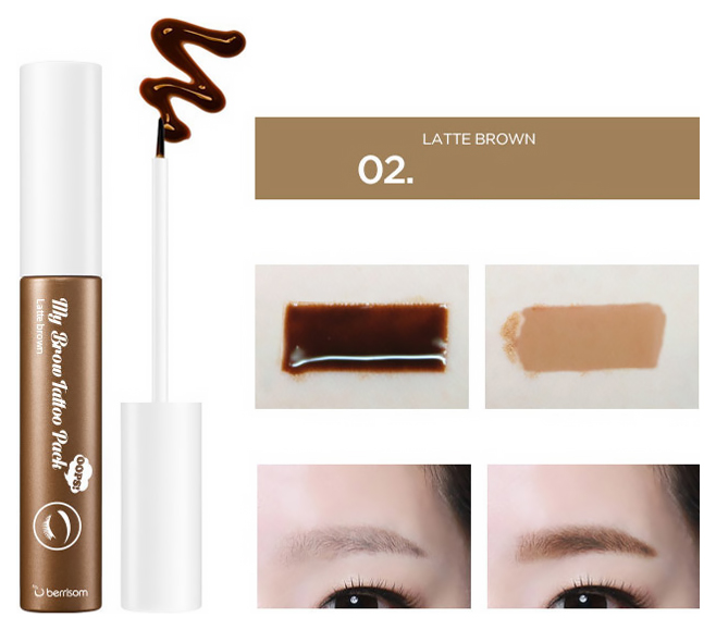 фото Краска для бровей berrisom oops my brow tattoo pack 02 latte brown