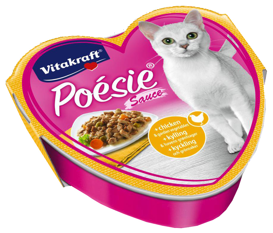 фото Консервы для кошек vitakraft poesie sauce, с курицей и овощами в соусе, 15шт по 85г