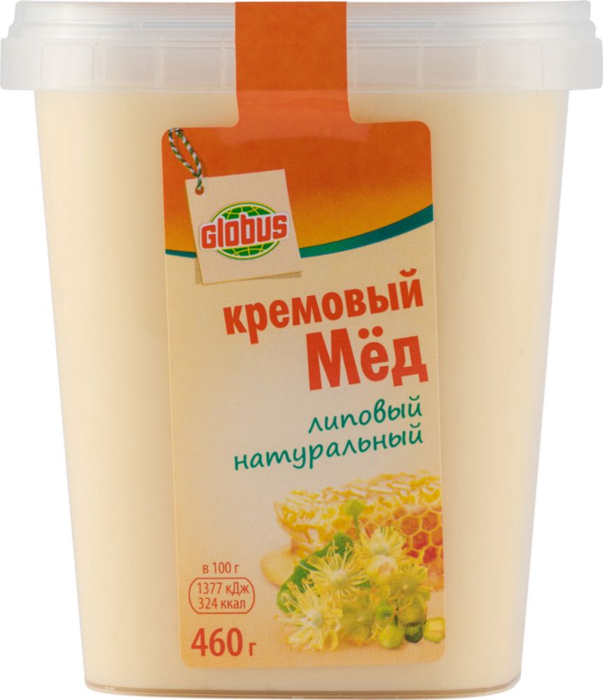 

Мед кремовый Глобус липовый натуральный 460 г, натуральный