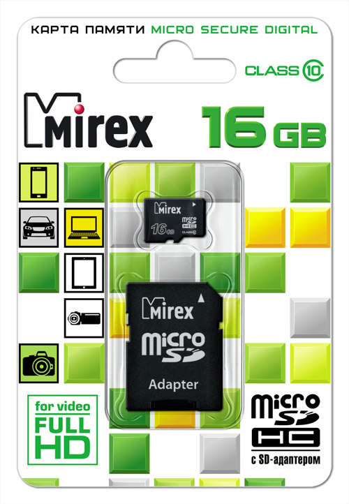 фото Карта памяти mirex micro sdhc 16gb