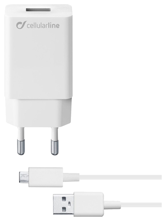 фото Сетевое зарядное устройство cellular line achsmkit10wmusbw, 1xusb, 2 a, white