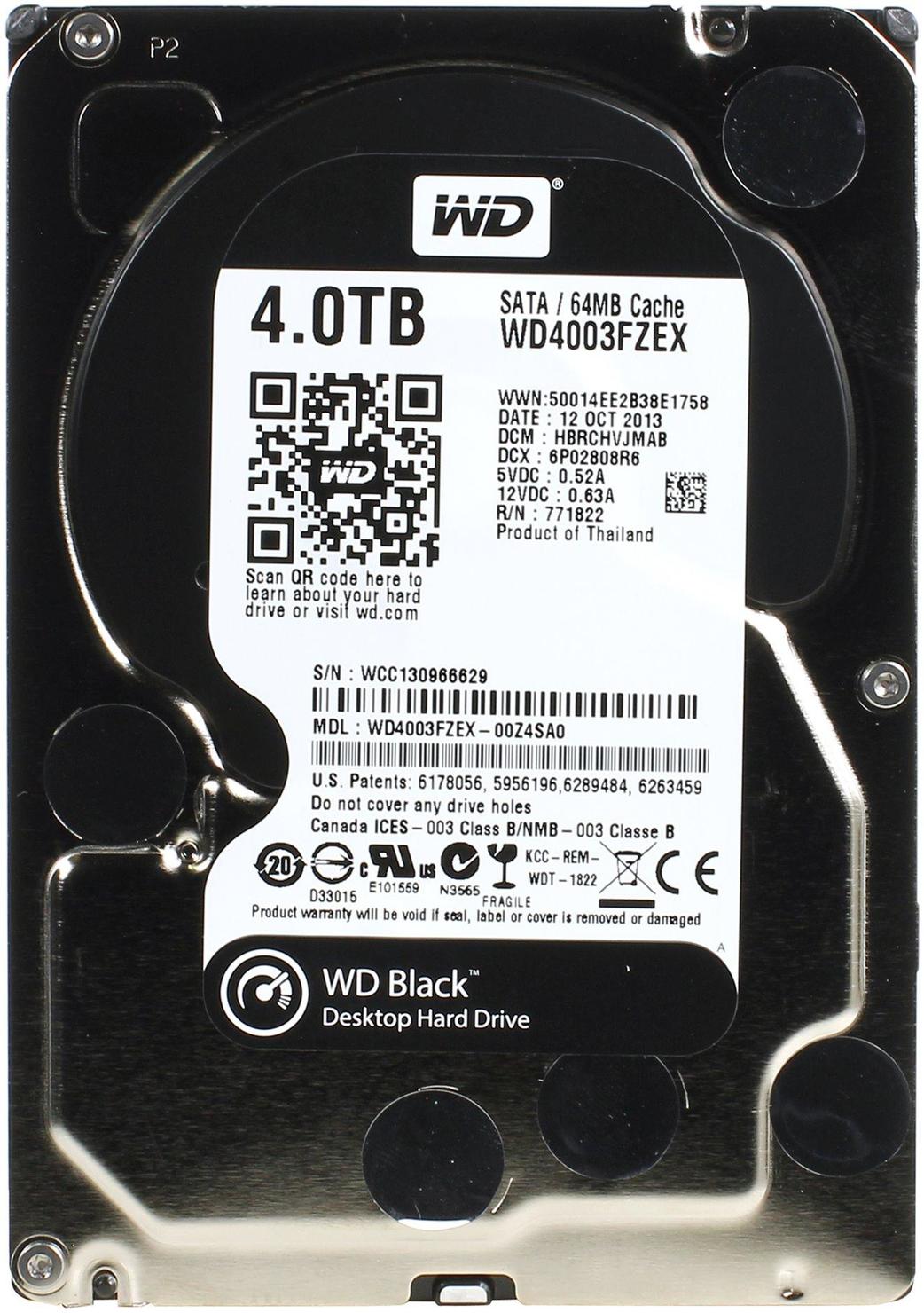 фото Жесткий диск hdd western digital 4.0tb caviar black wd