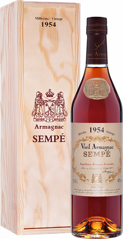 

Арманьяк Sempe Vieil, Armagnac AOC , 40 %, 700 мл, 1954г, gift box