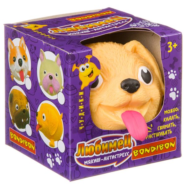 

Чудики Bondibon мякиш-антистресс «ЛЮБИМЕЦ», бигль, BOX 9x9x9см, Желтый