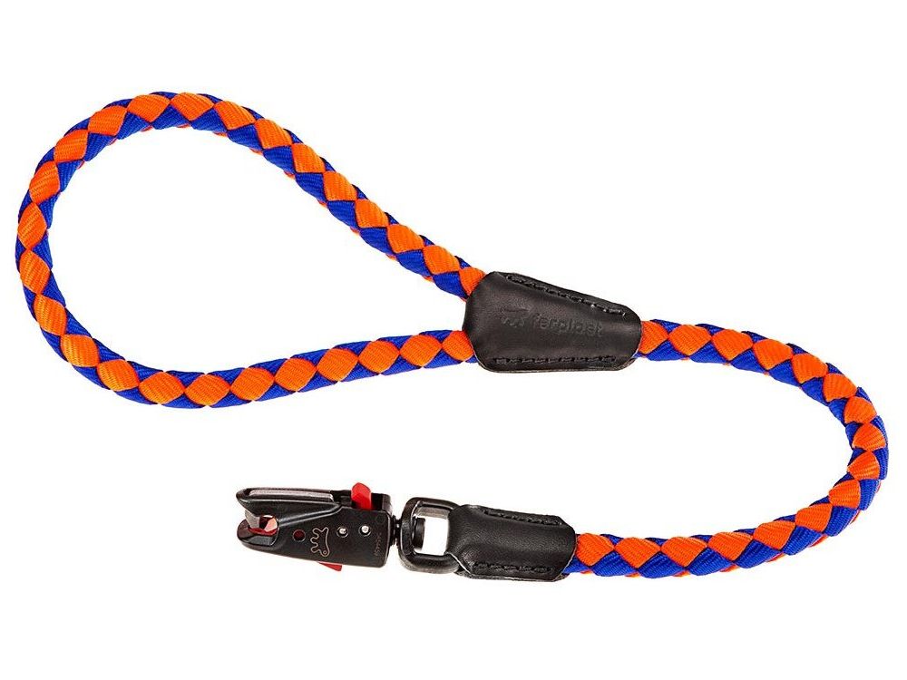 фото Поводок для собак ferplast twist matic gm , 60 см x 1,2 см, оранжевый с синим