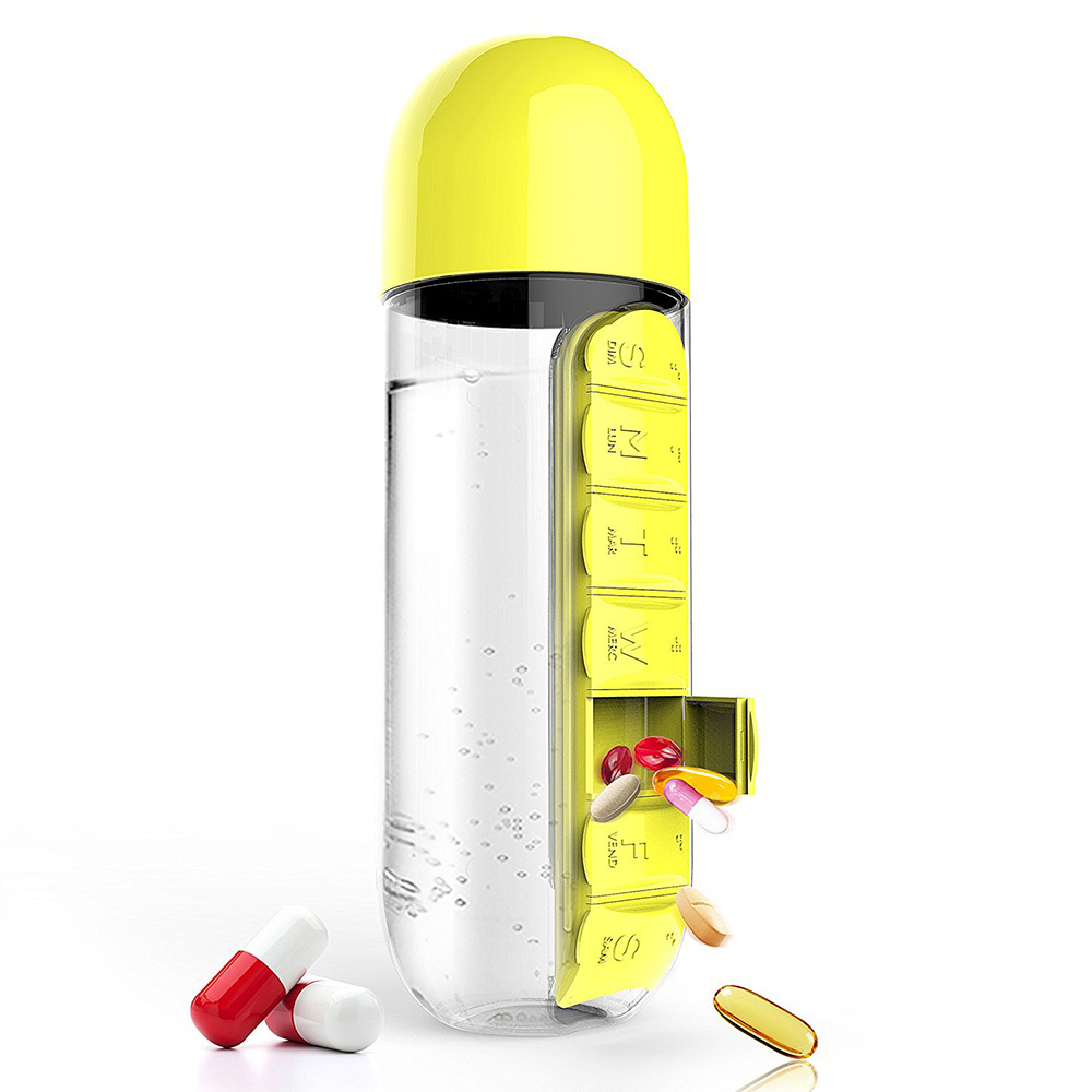 фото Бутылка asobu pill organizer bottle 600 мл yellow