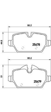 Комплект тормозных колодок Brembo P0608