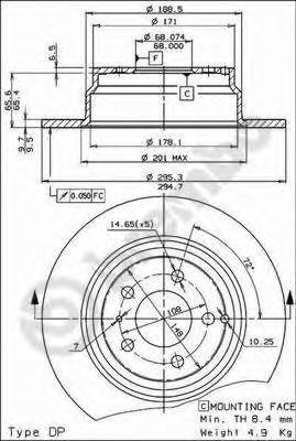 фото Тормозной диск brembo 08556921