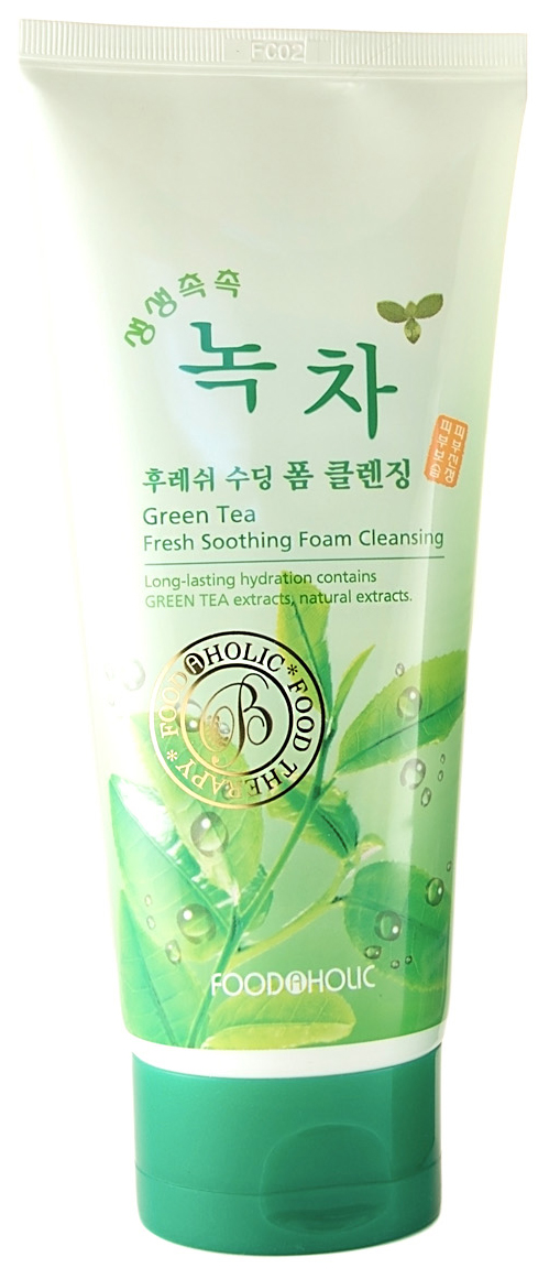 фото Очищающая пенка foodaholic green tea fresh soothing foam cleansing 180 мл