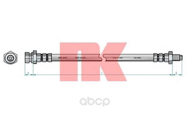 фото Шланг тормозной системы nk 853507 передний
