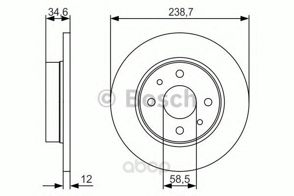 фото Тормозной диск bosch передний для lada 2108, 2109, 21099 0986479r61