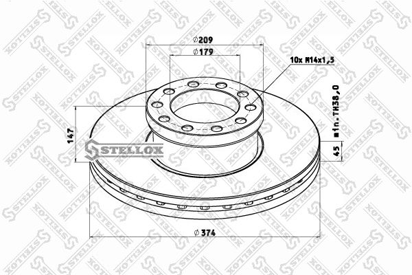 

Тормозной диск Stellox 85-00802-SX