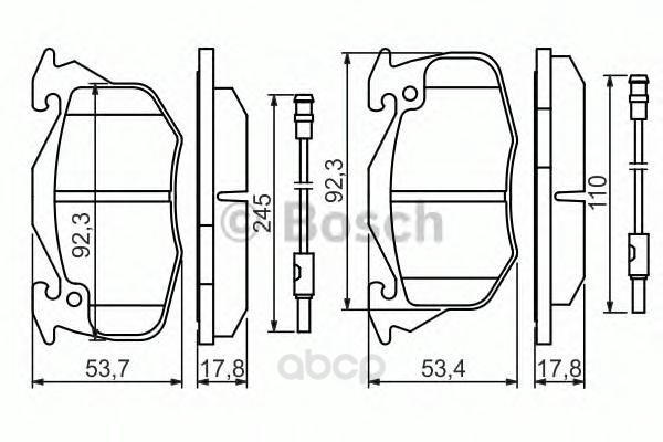 

Комплект тормозных колодок BOSCH 0986469860