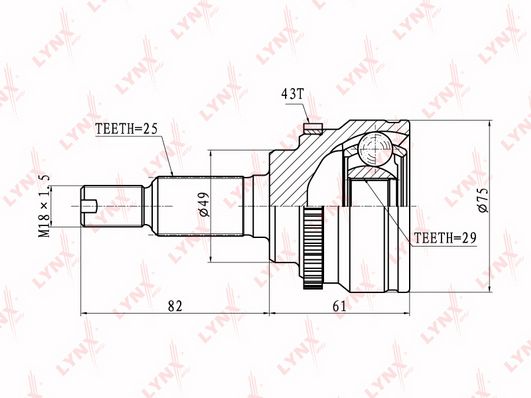 

Шрус LYNXauto CO-7303A