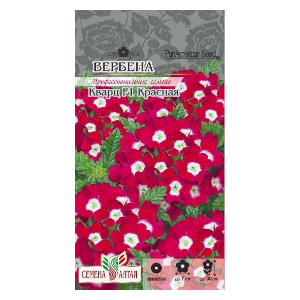 

Семена Вербена Кварц Красная F1, 5 шт, PanAmerican Seeds семена Семена Алтая