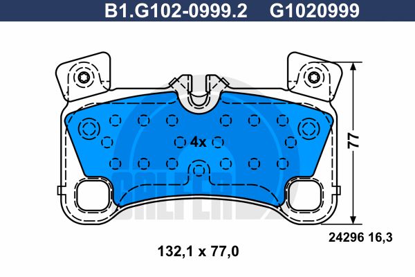 

Комплект тормозных дисковых колодок GALFER B1.G102-0999.2