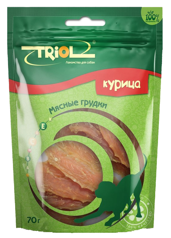 фото Лакомство для собак triol, мясные грудки из курицы, 70г