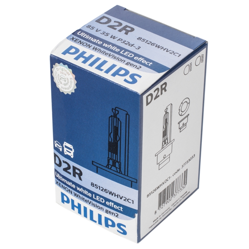 фото Лампа ксеноновая d2r philips whitevision gen2 (+120%) - 85126whv2