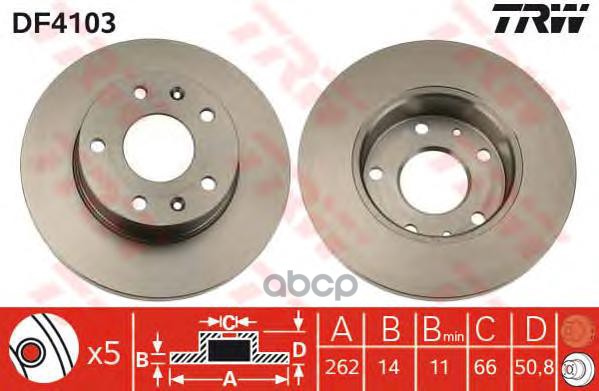 фото Тормозной диск trw/lucas df4103