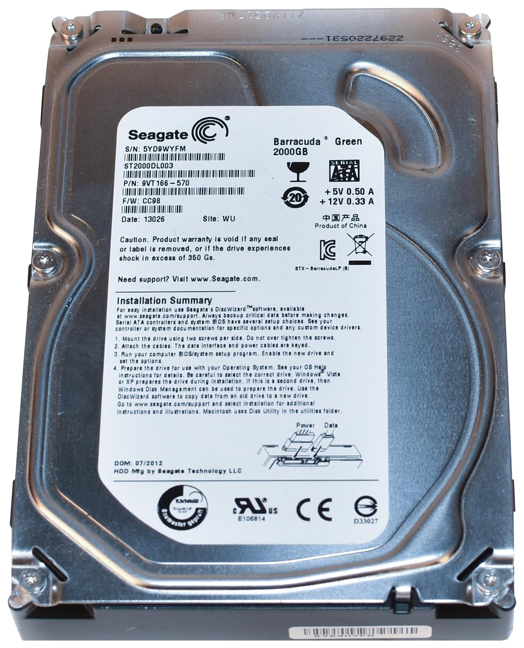 Жесткий диск Seagate BarraCuda LP 2ТБ (ST2000DL003)