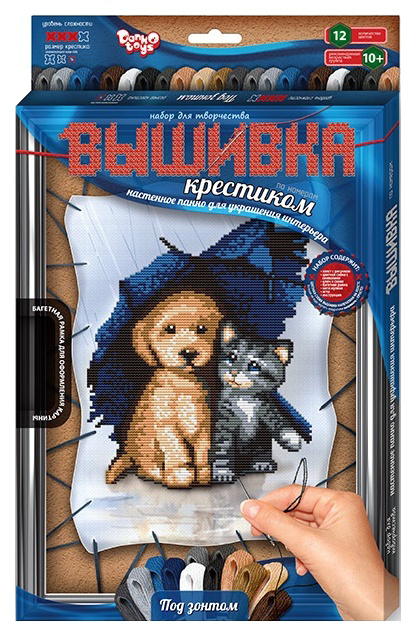 

Поделка Danko Toys Вышивка крестиком по номерам Под зонтом VK-02-05