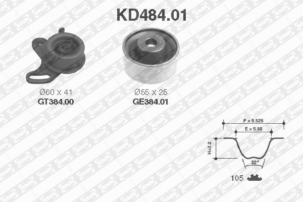 фото Комплект ремня грм snr kd484.01 ntn-snr