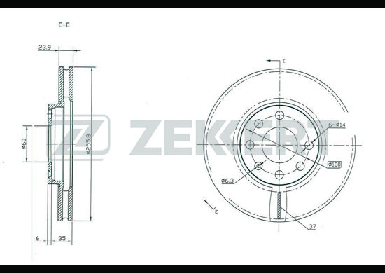 фото Тормозной диск zekkert bs-5100