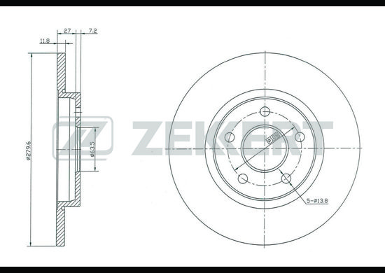 

Тормозной диск ZEKKERT BS-5362