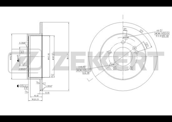 фото Тормозной диск zekkert bs-5729