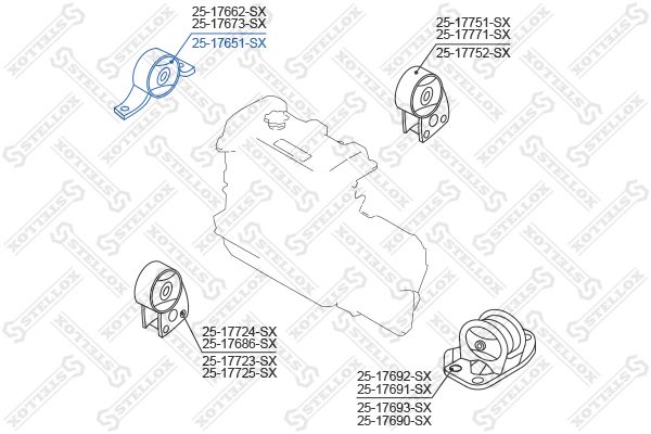 

Опора двигателя Stellox 2517651SX