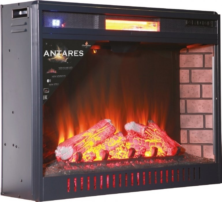 фото Электрокамин interflame antares 31 black led fx qz, черный inter flame