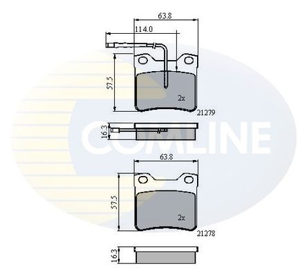 

Комплект тормозных колодок, дисковый тормоз COMLINE CBP11060