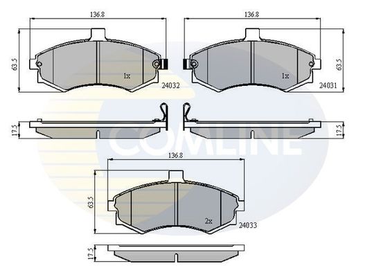 

Комплект тормозных колодок, дисковый тормоз COMLINE CBP31176