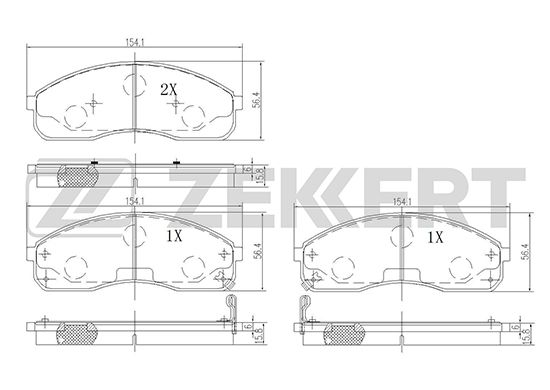 фото Комплект тормозных колодок, дисковый тормоз zekkert bs-1870